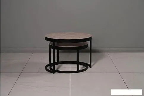 Журнальный столик Мир стульев №6 (мрамор бежевый/черный муар)