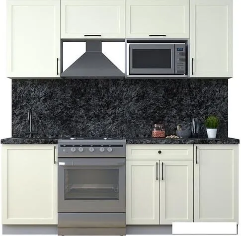 Готовая кухня Интерлиния Тренд 2.1В (белый/белый/кастилло темный)