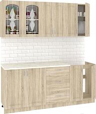 Кухня Кортекс-мебель Корнелия Ретро 1.9м (дуб сонома/королевский опал) Кухня Кортекс-мебель Корнелия Ретро 1.9м (дуб сонома/королевский опал)