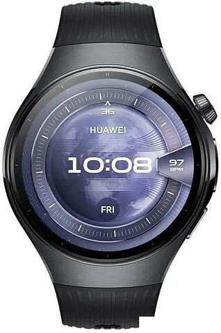 Умные часы Huawei Watch 5 46 мм (черный, с черным силиконовым ремешком, международная версия)