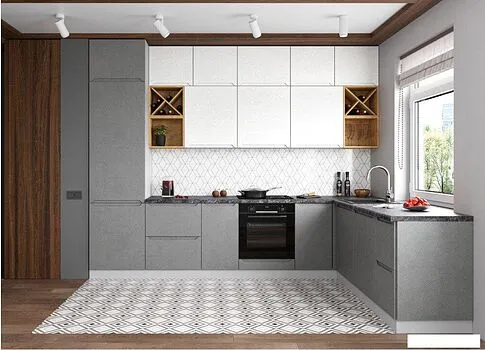 Шкаф напольный ДСВ Тренто СК2 500 (серый/белый)