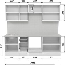 Шкаф навесной Горизонт Европа 40 (белый крафт)