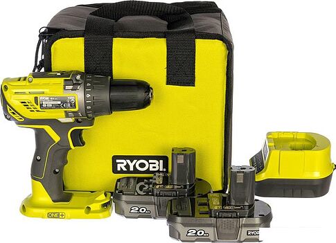 Дрель-шуруповерт Ryobi R18DD3-220S 5133003348 (с 2-мя АКБ 2 Ah, сумка)
