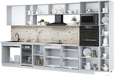 Готовая кухня Интерлиния Мила Лайт 3.8-ПМ3 (бетон/бетон/дуб бунратти)