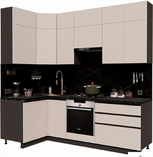Готовая кухня ВерсоМебель Эко Премиум 1.2x2.4 левая (кашемир/ст. тунис)