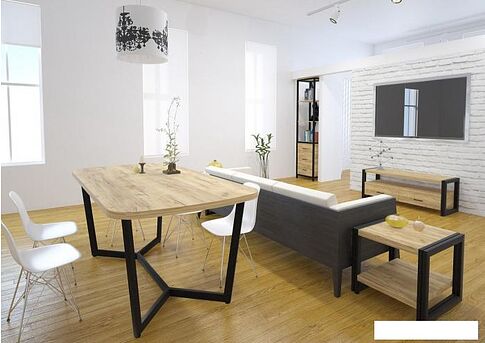 Тумба Millwood Нeo Лофт TVS-1 (дуб табачный craft ЛДСП/металл черный)