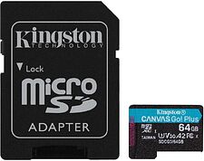 Карта памяти Kingston Canvas Go! Plus microSDXC 64GB (с адаптером) Карта памяти Kingston Canvas Go! Plus microSDXC 64GB (с адаптером)