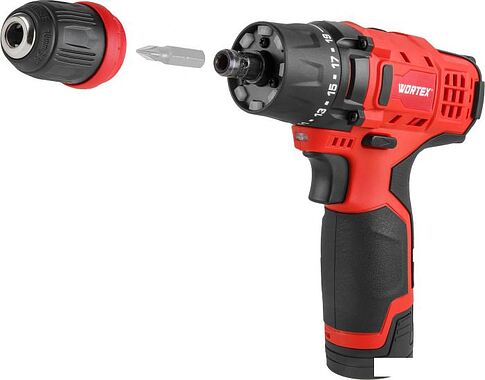 Дрель-шуруповерт Wortex LX BD 1215 Li Set 1326469 (с 2-мя АКБ, кейс)