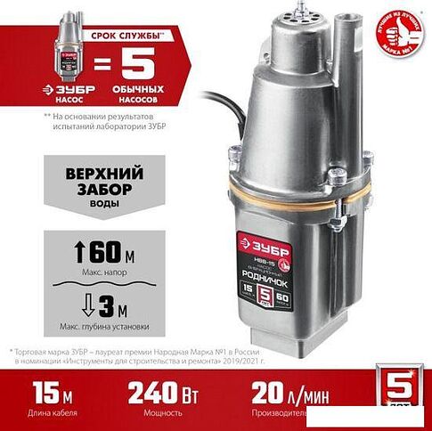 Колодезный насос Зубр Родничок-В НВВ-15