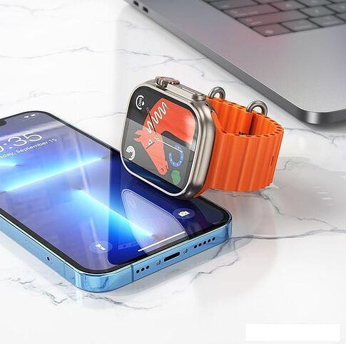 Умные часы Hoco Y12 Ultra (титановое золото)