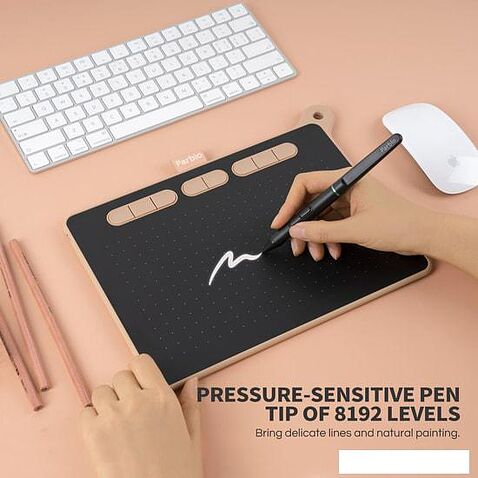 Графический планшет Parblo Ninos M (розовый)