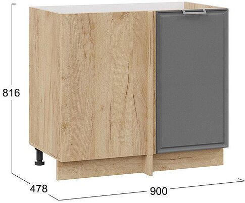 Шкаф напольный Трия Белладжио 1Н9У (дуб крафт золотой/софт графит)