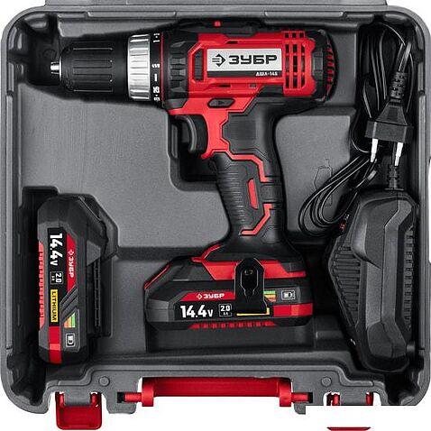 Дрель-шуруповерт Зубр Мастер ДШЛ-145-22 (с 2-мя АКБ, кейс)