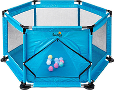 Игровой манеж Solmax&Kids С шариками ZV97036 (синий)