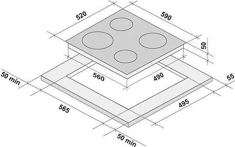 Варочная панель Krona Asten 60 BL