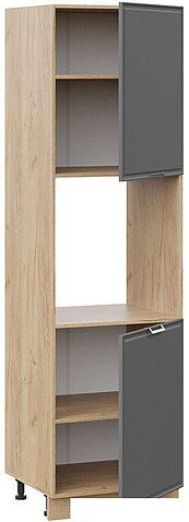Шкаф напольный Трия Белладжио 1П6 (дуб крафт золотой/софт графит)