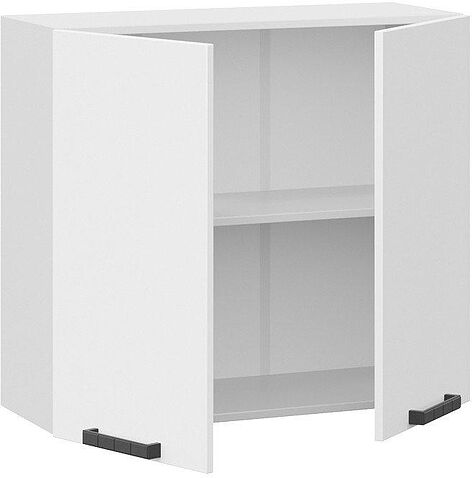 Шкаф навесной Трия Детройт 1В8 исп. 2 (белый/белый глянец)