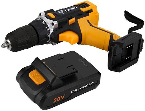 Дрель-шуруповерт Deko DKCD20FU-Li SET 63 063-4103 (с 2-мя АКБ, кейс, набор оснастки)