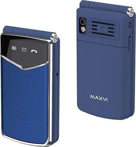 Телефон Maxvi E11ds (синий/серебристый)