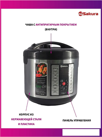 Мультиварка Sakura SA-7766BK