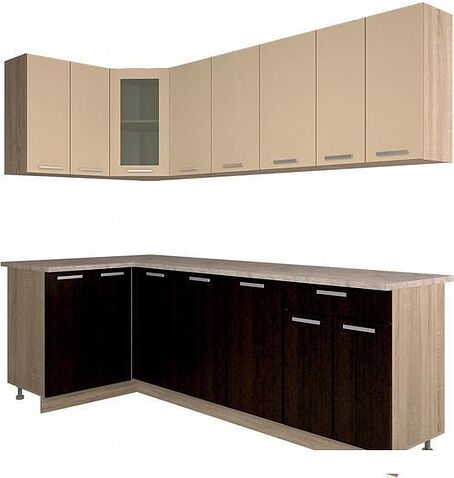 Готовая кухня Интерлиния Мила 12x24 (ваниль/дуб венге)