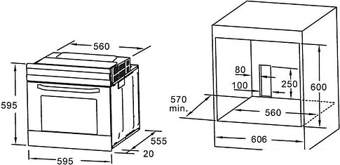 Электрический духовой шкаф Monsher MOE 6183 W