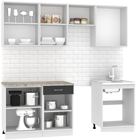 Готовая кухня Mio Tesoro Экстра-лайт 2.2 (антрацит/марсель)