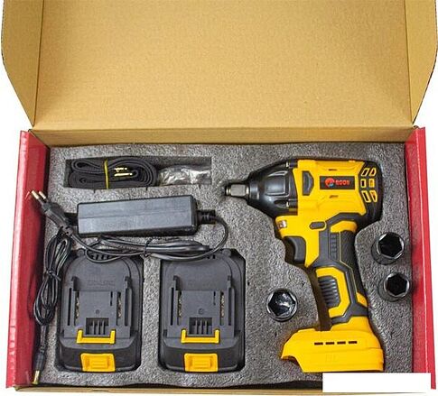 Гайковерт Edon AAW-21/300BL (с 2-мя АКБ, набор оснастки)