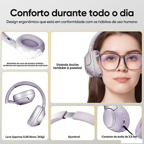 Наушники QCY H3 (сиреневый)