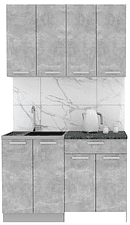 Готовая кухня Интерлиния Мила Лайт 1.2 (бетон-бетон-кастилло темный)