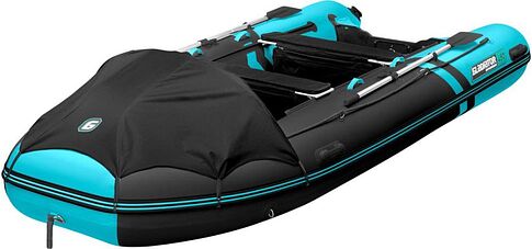 Моторно-гребная лодка Gladiator E450PRO (черный/бирюзовый)