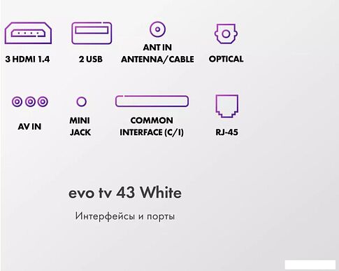 Телевизор Evo TV 43 White TD0051750RU