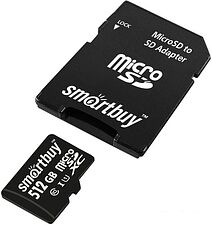 Карта памяти Smart Buy microSDXC SB512GBSDCL10-01 512GB (с адаптером)