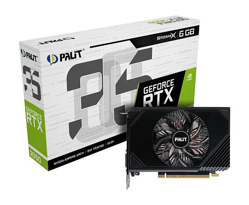 Видеокарта Palit GeForce RTX 3050 StormX 6GB NE63050018JE-1072F