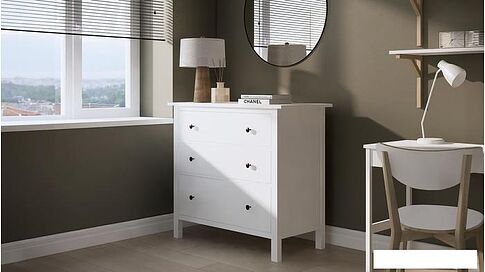 Комод Лузалес Кымор 3 ящика (белый)