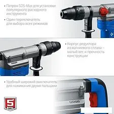 Перфоратор Зубр Профессионал ЗПМ-45-1350 ЭВ