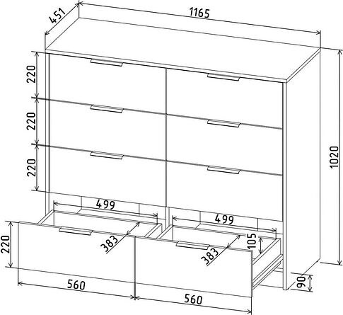 Комод Интерлиния Концепт КТ-К117 (бетон/антрацит)