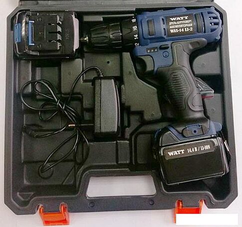 Дрель-шуруповерт WATT WAS-14 Li-2 101402912 (с 2мя АКБ 2 а*ч)