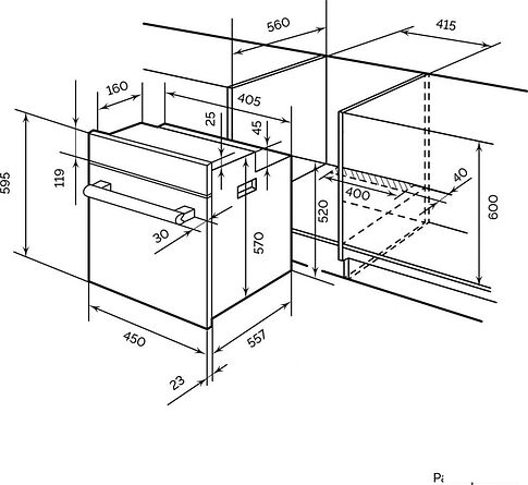 Электрический духовой шкаф LEX EDM 4570 BBL