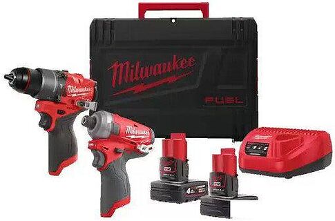 Milwaukee M12 FPP2E2-402X 4933480594 (шуруповерт, винтоверт, 2 АКБ, кейс)