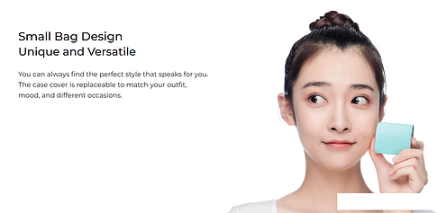 Наушники Haylou T87 Lady Bag (белый/бирюзовый, с цепочкой)