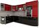 Готовая кухня Интерлиния Мила Gloss 1.88x3.2 левая (красный-черный)