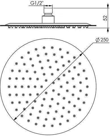 Душевая лейка Rubineta Olo 622087B