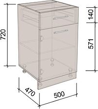 Шкаф напольный Артём-Мебель 500мм СН-114.09-Ш (ДСП дуб крафт белый)