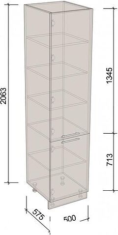 Шкаф-пенал Артём-Мебель 500мм СН-114.74/1 (ДСП бетон спаркс лайт/бетон спаркс)
