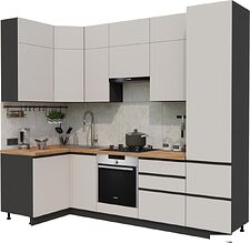 Готовая кухня ВерсоМебель Эко Премиум 1.2x2.7 левая (кашемир/ст. дуб вотан)