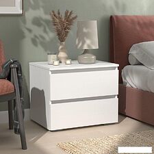 Тумба Кортекс-мебель Бари 60 2ш (белый/белый/белый)