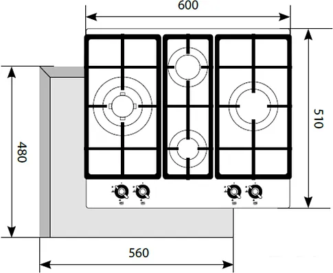 Варочная панель LEX GVE 6043 C IV Light