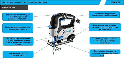 Электролобзик Deko JSDK-1000 PRO 085-1160