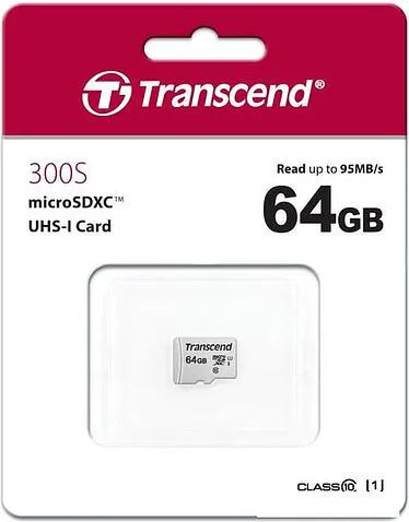 Карта памяти Transcend microSDXC 300S 64GB